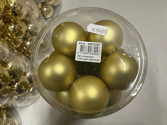 Partij diverse kerstballen unbreakable&seamless d5cm 30/tube (103 tubes) - afbeelding 5 van  11