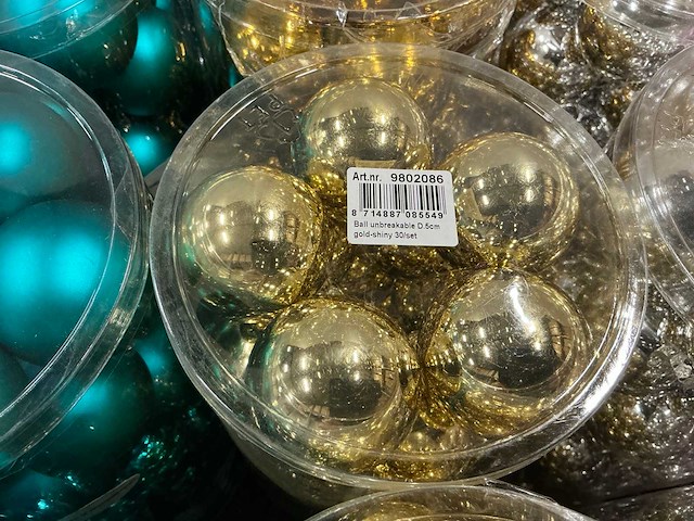 Partij diverse kerstballen unbreakable&seamless d5cm 30/tube (132 tubes) - afbeelding 8 van  11