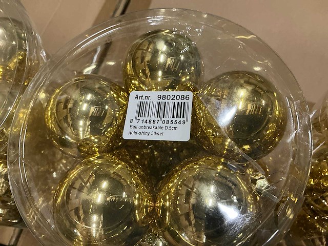 Partij diverse kerstballen unbreakable&seamless d5cm 30/tube (195 tubes) - afbeelding 3 van  13
