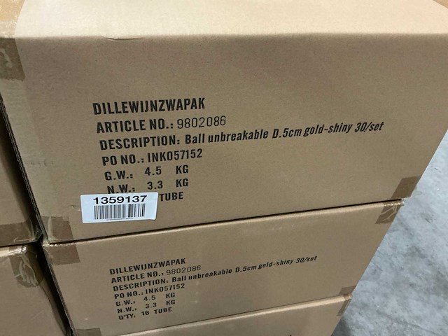 Partij diverse kerstballen unbreakable&seamless d5cm 30/tube (195 tubes) - afbeelding 5 van  13