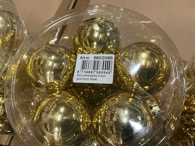 Partij diverse kerstballen unbreakable&seamless d5cm 30/tube (195 tubes) - afbeelding 3 van  13