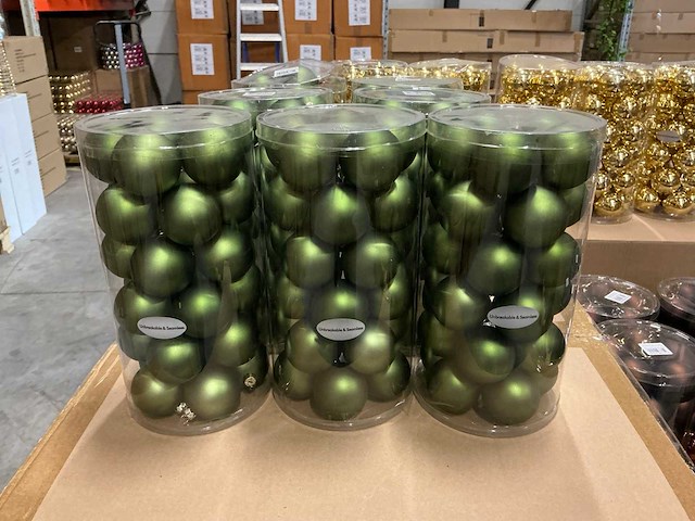 Partij diverse kerstballen unbreakable&seamless d5cm 30/tube (195 tubes) - afbeelding 3 van  9