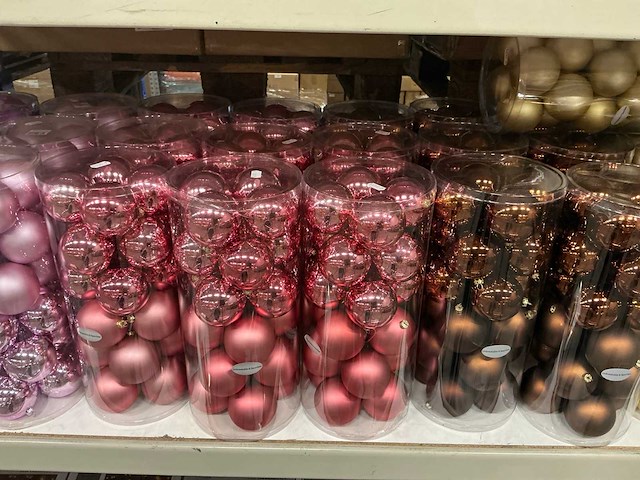Partij diverse kerstballen unbreakable&seamless d7cm 24/tube (25 tubes) - afbeelding 4 van  10