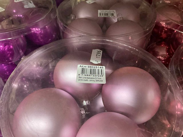 Partij diverse kerstballen unbreakable&seamless d7cm 24/tube (25 tubes) - afbeelding 7 van  10