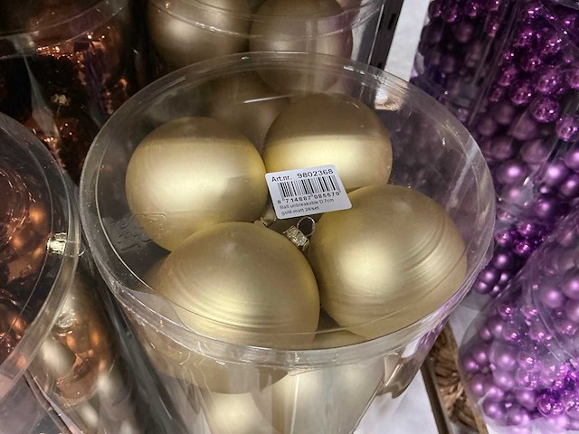 Partij diverse kerstballen unbreakable&seamless d7cm 24/tube (25 tubes) - afbeelding 10 van  10