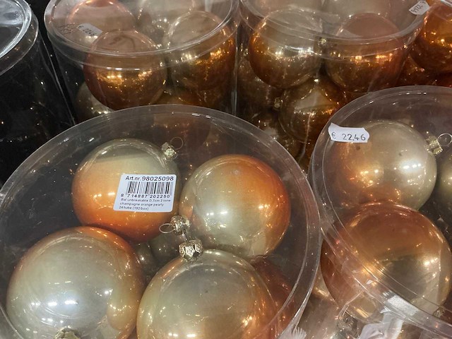 Partij diverse kerstballen unbreakable&seamless d7cm 24/tube (35 tubes) - afbeelding 5 van  8