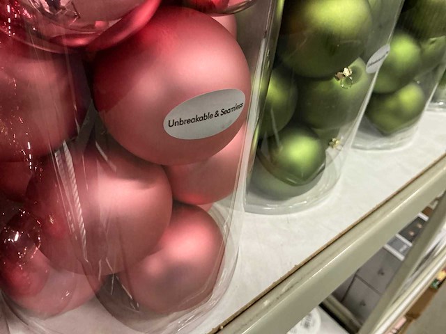 Partij diverse kerstballen unbreakable&seamless d7cm 24/tube (35 tubes) - afbeelding 8 van  8