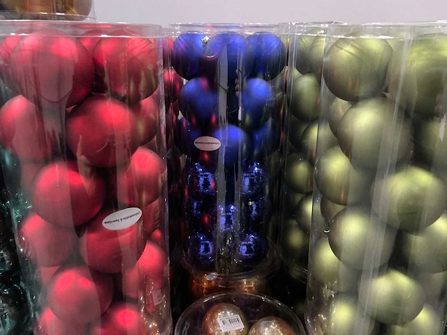 Partij diverse kerstballen unbreakable&seamless d7cm 24/tube (56 tubes) - afbeelding 6 van  6