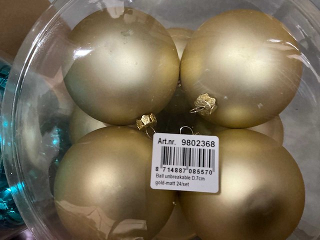 Partij diverse kerstballen unbreakable&seamless d7cm 24/tube (64 tubes) - afbeelding 2 van  9