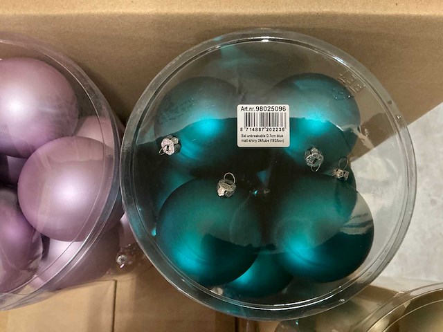 Partij diverse kerstballen unbreakable&seamless d7cm 24/tube (64 tubes) - afbeelding 6 van  9