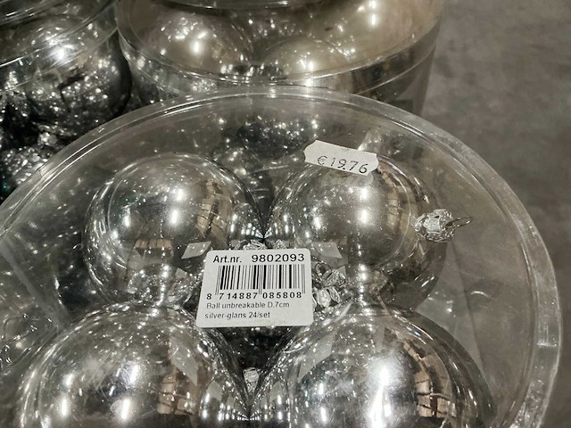 Partij diverse kerstballen unbreakable/seamless d7cm 24/tube (70 tubes) - afbeelding 7 van  15