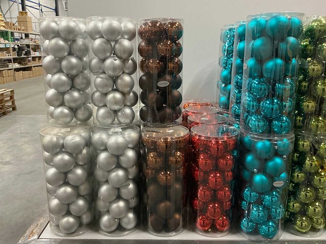 Partij diverse kerstballen unbreakable/seamless d7cm 24/tube (70 tubes) - afbeelding 8 van  15