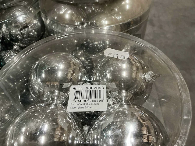 Partij diverse kerstballen unbreakable/seamless d7cm 24/tube (70 tubes) - afbeelding 7 van  15