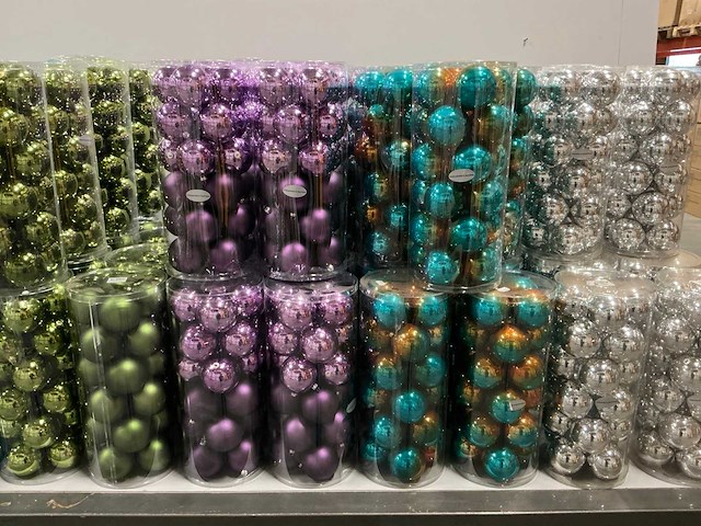 Partij diverse kerstballen unbreakable/seamless d7cm 24/tube (70 tubes) - afbeelding 3 van  12
