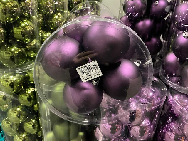 Partij diverse kerstballen unbreakable/seamless d7cm 24/tube (70 tubes) - afbeelding 4 van  12