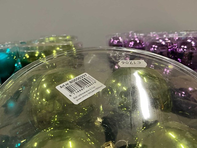 Partij diverse kerstballen unbreakable/seamless d7cm 24/tube (70 tubes) - afbeelding 12 van  12