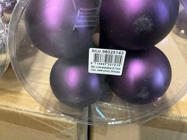Partij diverse kerstballen unbreakable&seamless d7cm 24/tube (79 tubes) - afbeelding 8 van  12