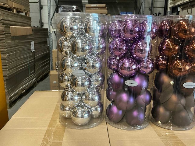 Partij diverse kerstballen unbreakable&seamless d7cm 24/tube (79 tubes) - afbeelding 5 van  10
