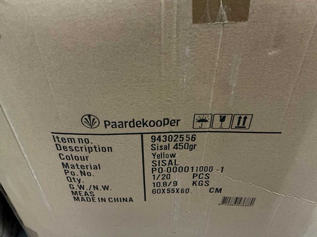 Partij diverse kleuren sisal 450gr per zak (130x) - afbeelding 7 van  8