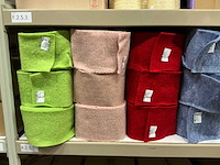 Partij diverse kleuren topfband 15cm 100% wol & vilt met jute (60x) - afbeelding 2 van  8