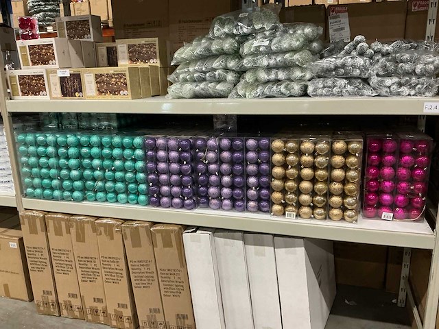 Partij diverse kunstkerstballen 6cm 24/set (83 sets) - afbeelding 1 van  7