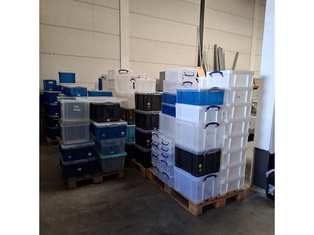 Partij diverse kunststof opberg bakken - afbeelding 3 van  10