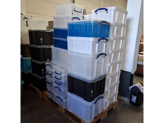 Partij diverse kunststof opberg bakken - afbeelding 4 van  10