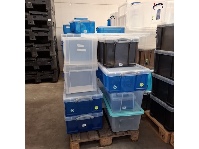 Partij diverse kunststof opberg bakken - afbeelding 5 van  10