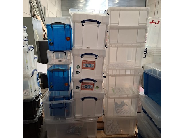 Partij diverse kunststof opberg bakken - afbeelding 6 van  10