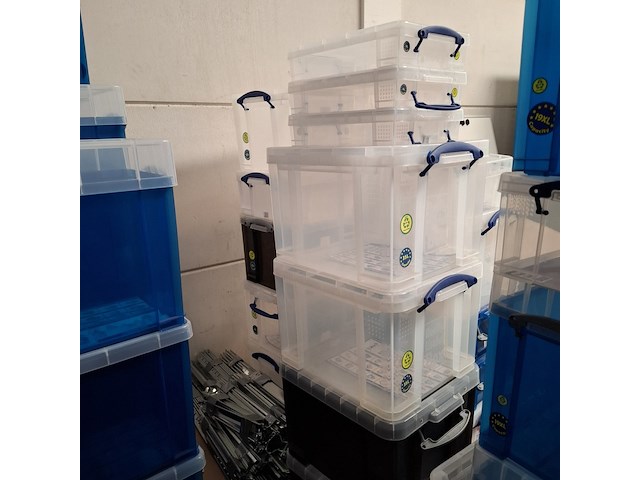 Partij diverse kunststof opberg bakken - afbeelding 9 van  10