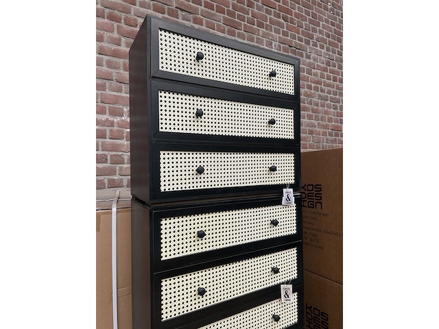 Partij diverse meubelen w.o. rotan kasten - afbeelding 4 van  8