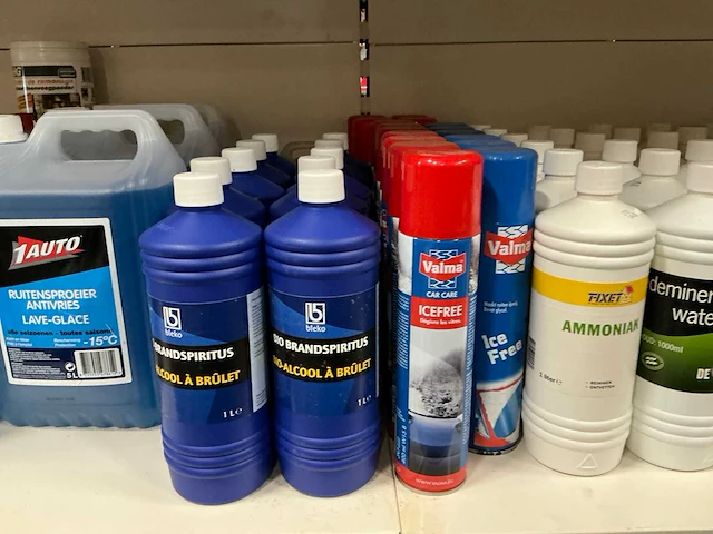 Partij diverse o.a uni-lock/ijzermenie/brandspiritus/slotfree/gedemineraliseerd water/etc (338x) - afbeelding 10 van  13