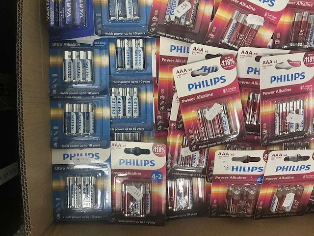 Partij diverse philips batterijen (55 verpakkingen) - afbeelding 2 van  3