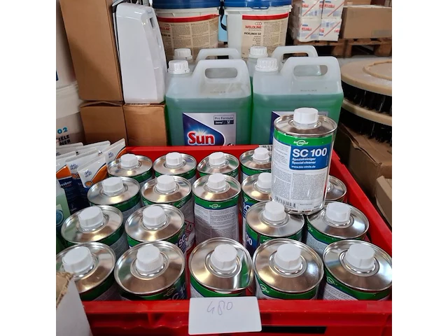 Partij diverse schoonmaak producten en toebehoren o.a. tricel, dreumex, sun - afbeelding 38 van  41