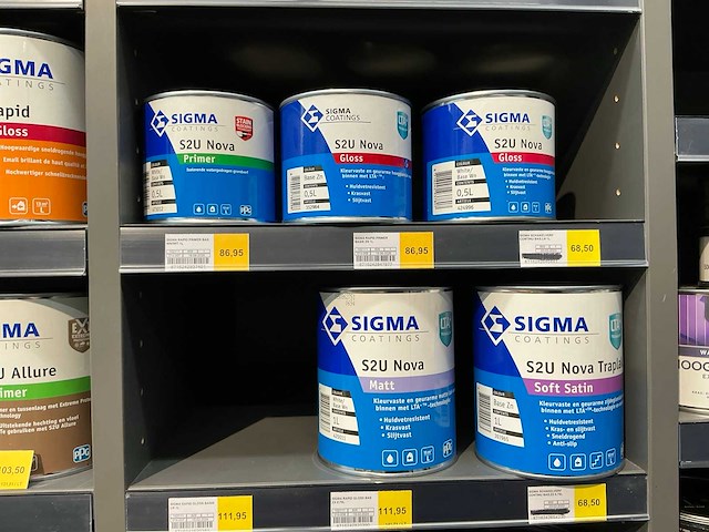 Partij diverse sigma verf/lak/primer (55x) - afbeelding 7 van  9