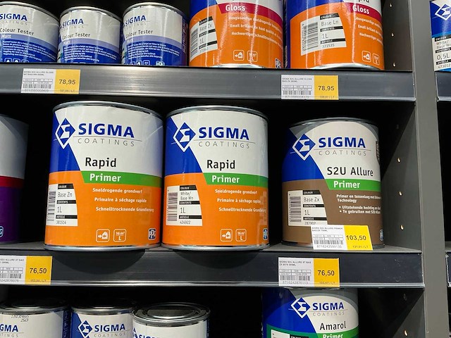 Partij diverse sigma verf/lak/primer (55x) - afbeelding 3 van  9