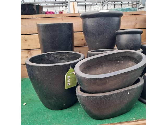 Partij diverse stenen bloempotten ts collection - afbeelding 3 van  17