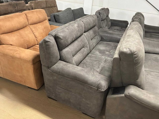 Partij diverse stoffen en leren bankstellen (32x) - afbeelding 27 van  42