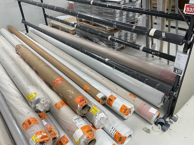 Partij diverse tapijt en vinyl rollen - afbeelding 3 van  4