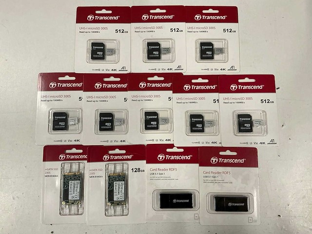 Partij diverse transcend microsd/card reader/msata ssd (12x) - afbeelding 1 van  6