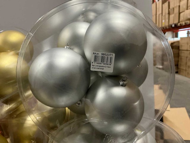 Partij diverse unbreakable&seamless kerstballen d10cm 9/tube (64 tubes) - afbeelding 8 van  11