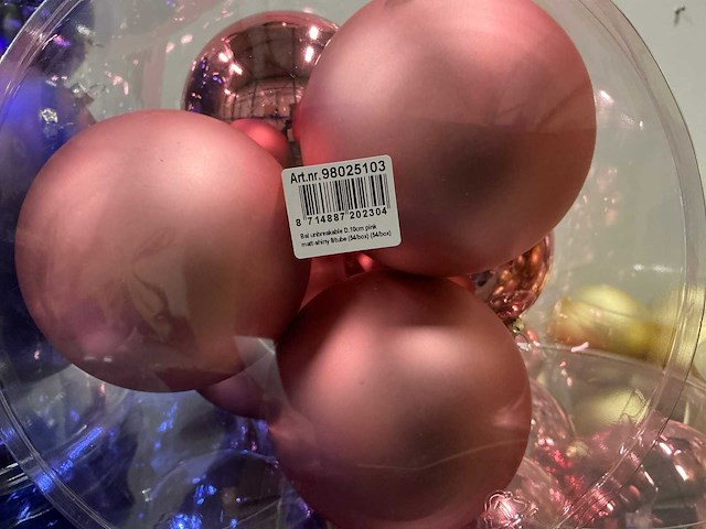 Partij diverse unbreakable&seamless kerstballen d10cm 9/tube (64 tubes) - afbeelding 9 van  11