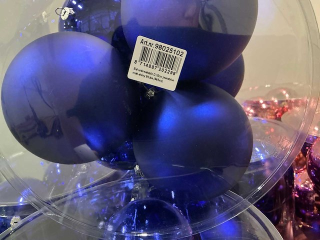 Partij diverse unbreakable&seamless kerstballen d10cm 9/tube (64 tubes) - afbeelding 10 van  11