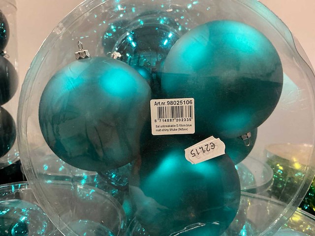 Partij diverse unbreakable&seamless kerstballen d10cm 9/tube (64 tubes) - afbeelding 2 van  5