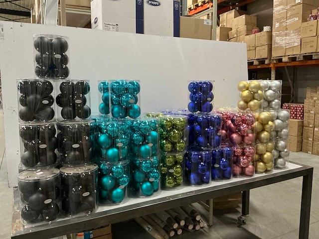Partij diverse unbreakable&seamless kerstballen d10cm 9/tube (64 tubes) - afbeelding 1 van  5