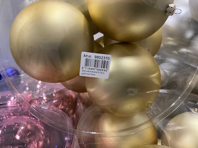 Partij diverse unbreakable&seamless kerstballen d10cm 9/tube (64 tubes) - afbeelding 5 van  5