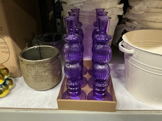 Partij diverse vazen/potten/waxinelichthouders (80x) - afbeelding 10 van  13