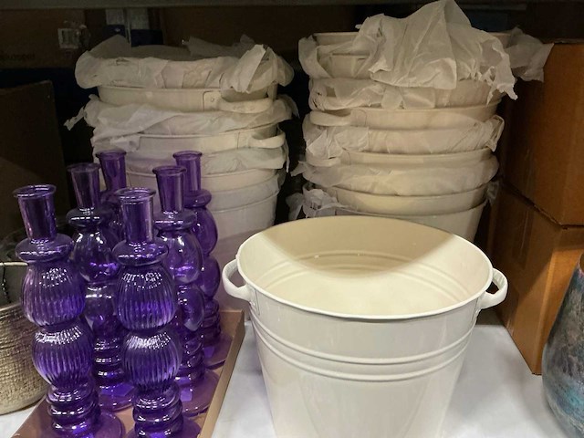 Partij diverse vazen/potten/waxinelichthouders (80x) - afbeelding 12 van  13