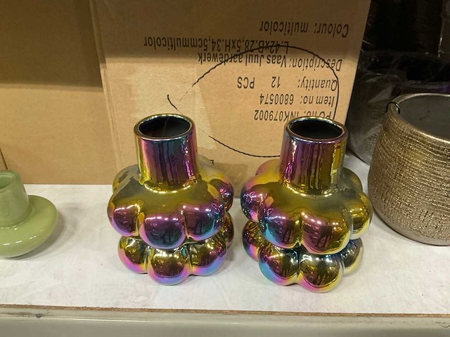 Partij diverse vazen/potten/waxinelichthouders (80x) - afbeelding 5 van  13