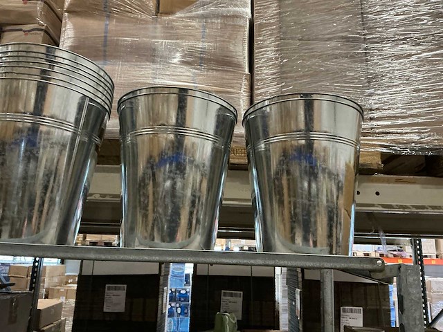 Partij diverse zinc buckets/bowls/candle holders (1220x) - afbeelding 3 van  4